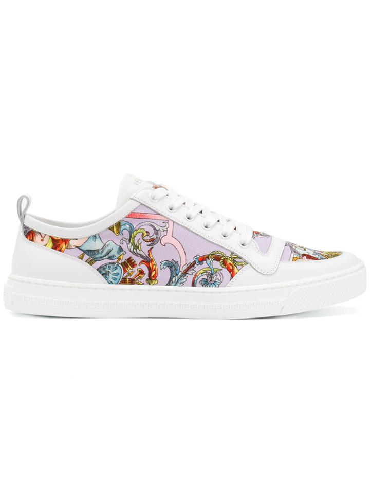 Versace Signature Print Sneakers - White
