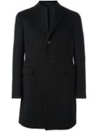 Tagliatore Single Breasted Coat, Men's, Size: 52, Black, Cupro/cashmere