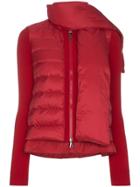 Moncler Scarf Detail Padded Puffer Sweater - Red