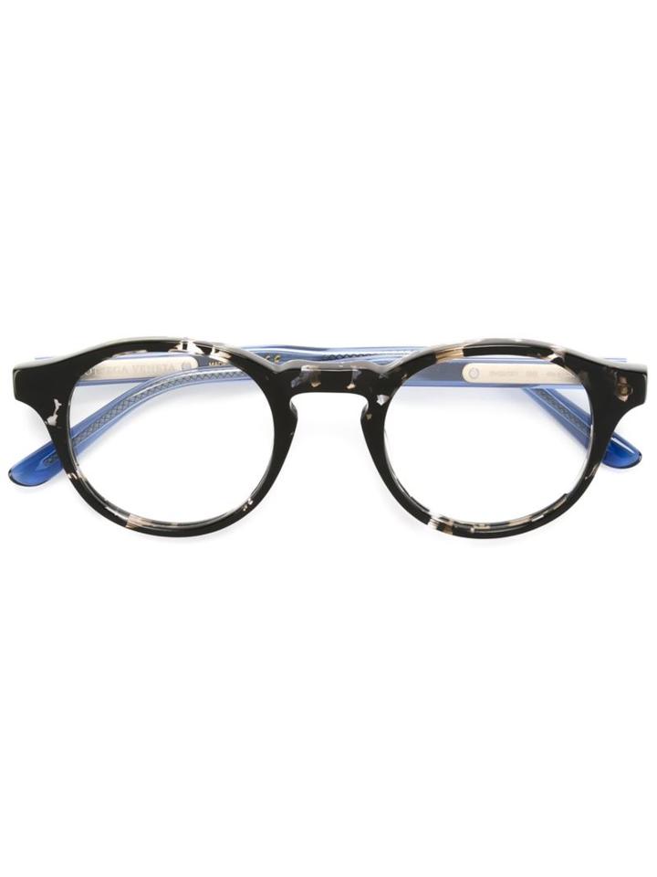 Bottega Veneta Round Frame Glasses, Black, Acetate