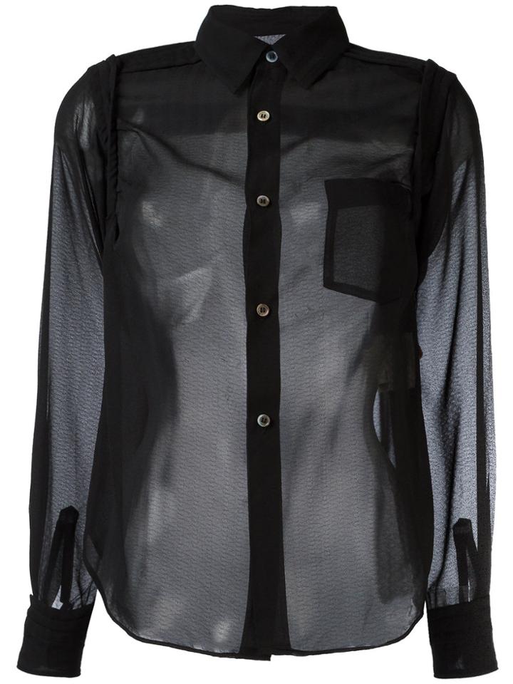 Comme Des Garçons Vintage Sheer Shirt - Black