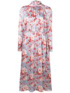 Magda Butrym Floral Print Silk Dress - Blue