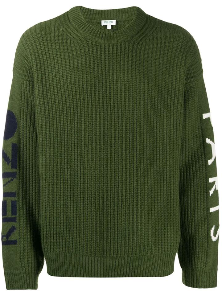 Kenzo Ribbed Logo Jumper - Green