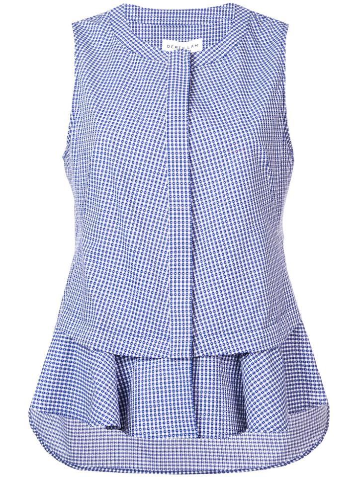 Derek Lam 10 Crosby Sleeveless Top With Ruffle Hem - Blue