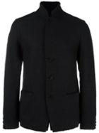 Transit Buttoned Blazer, Men's, Size: Large, Black, Cotton/linen/flax