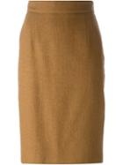 Christian Dior Vintage Classic Pencil Skirt, Women's, Size: 40, Nude/neutrals