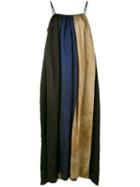 Uma Wang - Block Stripes Maxi Dress - Women - Cupro/viscose - S, Black, Cupro/viscose