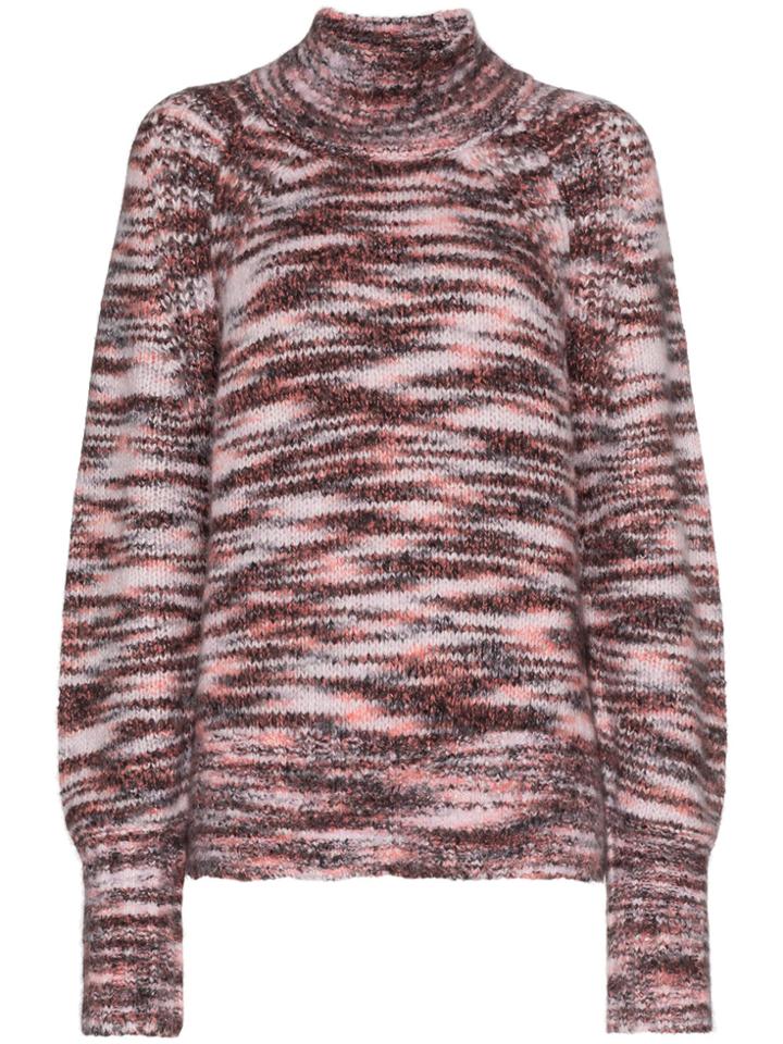 Burberry Knit High Neck Sweater - Pink & Purple