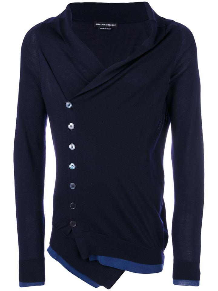 Alexander Mcqueen Shawl Collar Cardigan - Blue