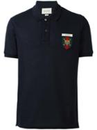 Gucci Web Crest Polo Shirt, Size: Xxl, Blue, Cotton/spandex/elastane