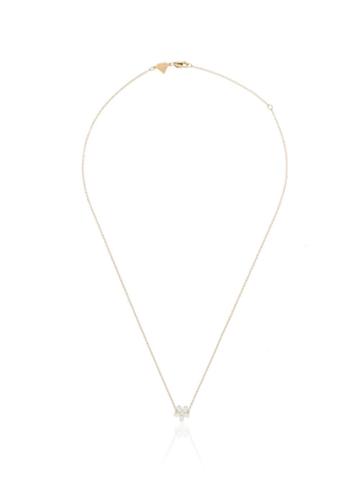 Alison Lou 14kt Yellow Gold Flower Necklace - White- Gold
