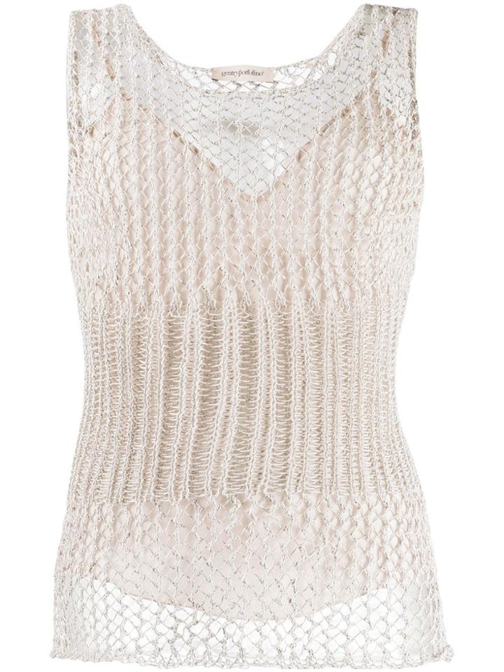 Gentry Portofino Chunky Knit Tank Top - Neutrals