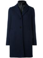 Fay Single Breasted Coat, Women's, Size: Medium, Blue, Virgin Wool/polyester/polyamide