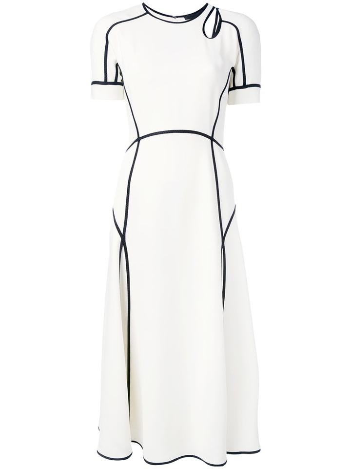 Alexander Wang - Contrast Trim Dress - Women - Silk/spandex/elastane/acetate/viscose - 4, Women's, White, Silk/spandex/elastane/acetate/viscose