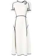 Alexander Wang - Contrast Trim Dress - Women - Silk/spandex/elastane/acetate/viscose - 4, Women's, White, Silk/spandex/elastane/acetate/viscose