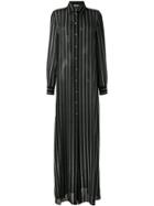 Lanvin - Striped Maxi Shirt Dress - Women - Silk - 36, Women's, Black, Silk