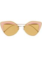 Fendi Eyewear Cat-eye Sunglasses - Yellow