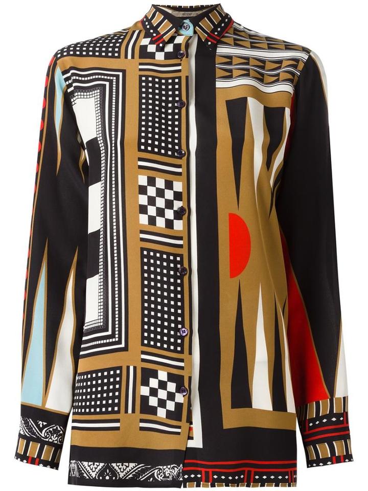 Etro Geometric Print Shirt, Women's, Size: 46, Silk