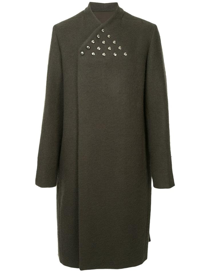 Rick Owens Wrap Flag Coat - Grey