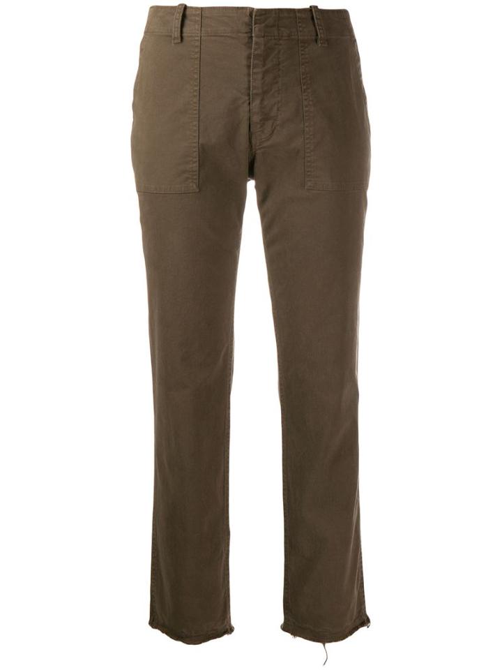 Nili Lotan Raw Hem Skinny Trousers - Brown