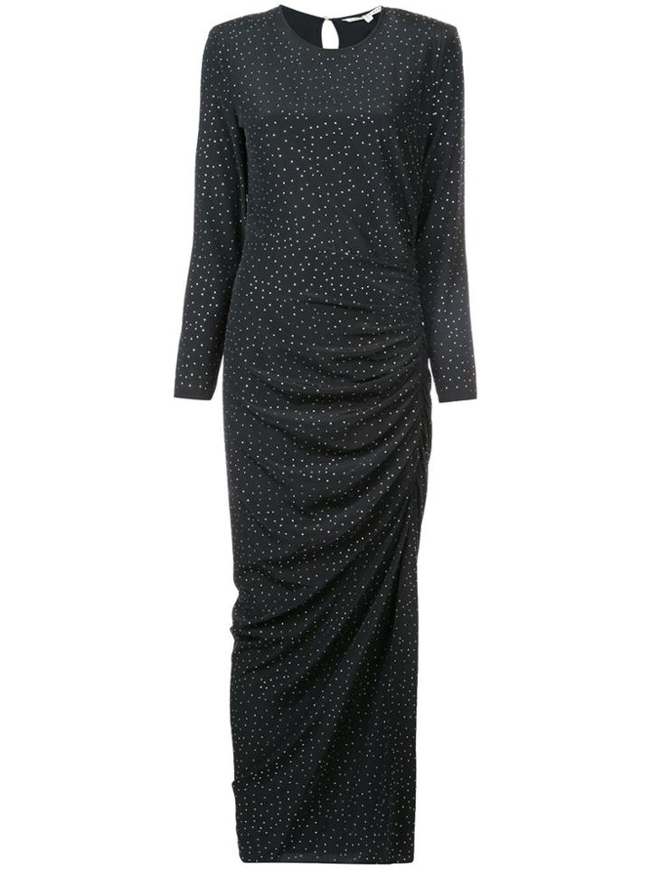 Veronica Beard Ruched Dotted Dress - Black