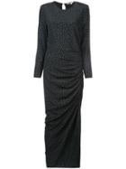 Veronica Beard Ruched Dotted Dress - Black