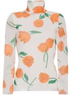 Ganni Tilden Mesh Tulip Print Top - Nude & Neutrals