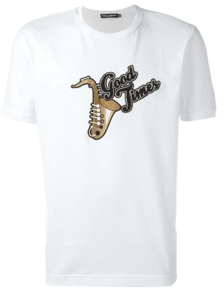 Dolce & Gabbana Good Times T-shirt, Men's, Size: 52, White, Cotton