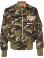 Sankuanz Camouflage Print Bomber Jacket - Green