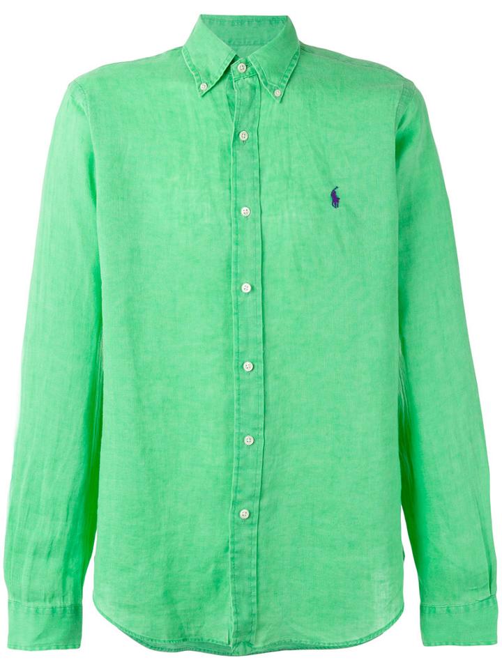 Polo Ralph Lauren Embroidered Logo Shirt, Men's, Size: Xl, Green, Linen/flax