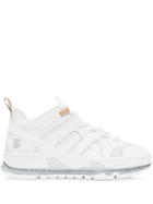 Burberry Nylon And Leather Union Sneakers - White