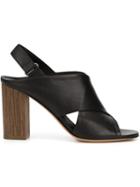 Vince Block Heel Sandals, Women's, Size: 10, Black, Leather