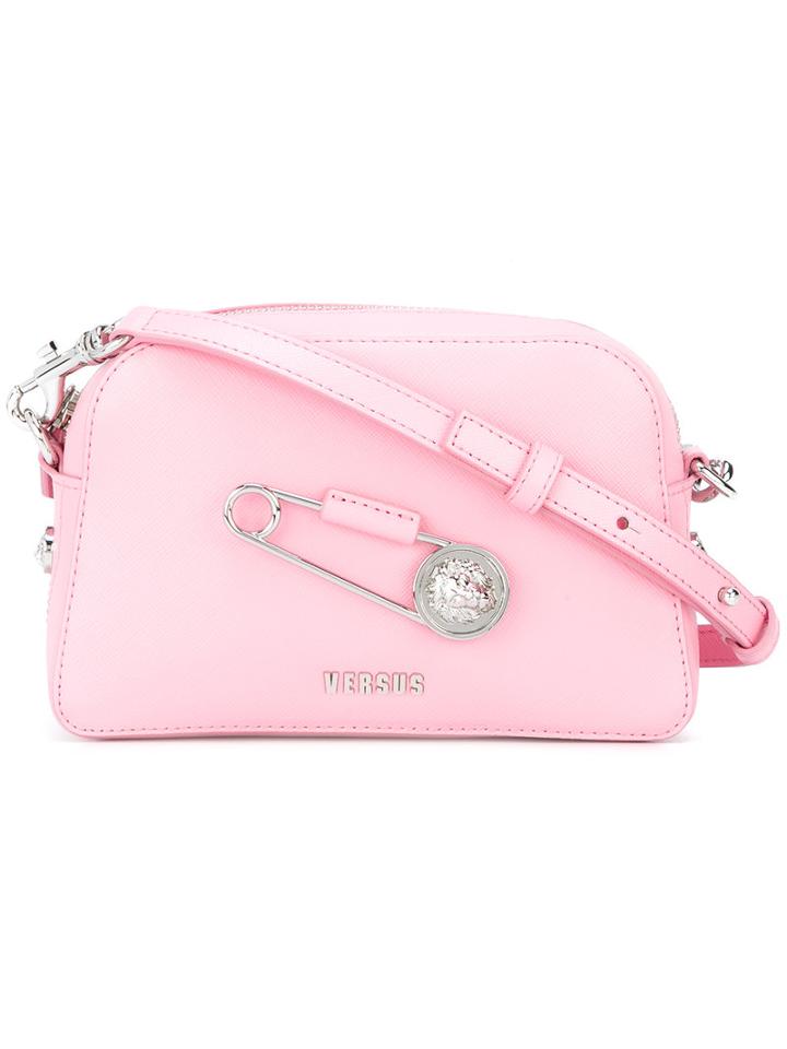 Versus Safety Pin Crossbody Bag, Women's, Pink/purple, Calf Leather