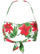 Mc2 Saint Barth Floral Print Bandeau Bikini Top - Green