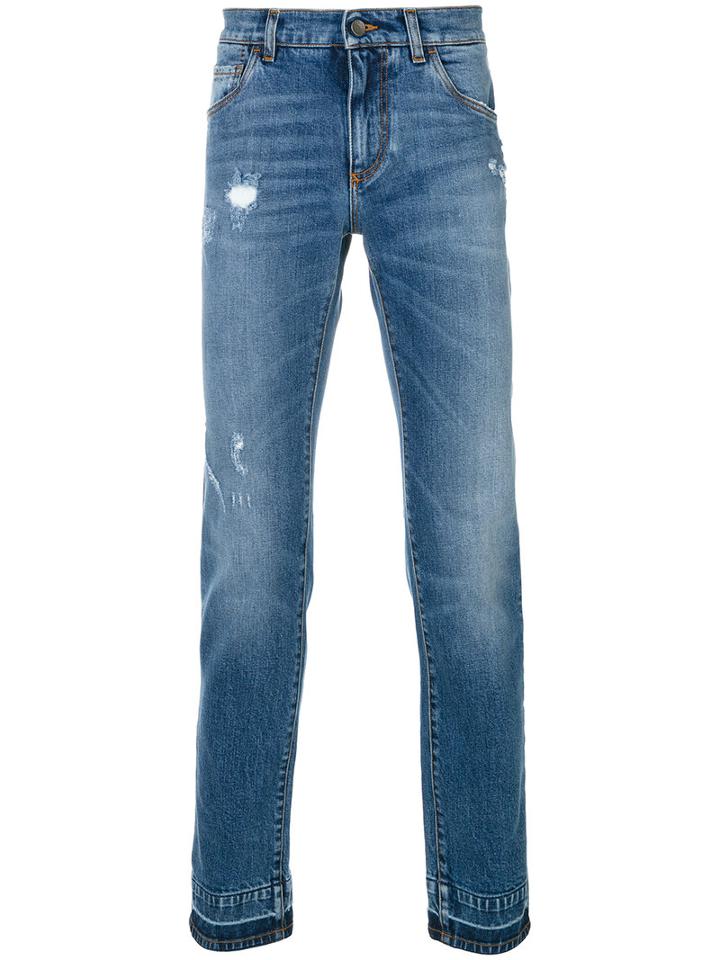 Dolce & Gabbana - Bootcut Jeans - Men - Cotton/leather/spandex/elastane/zamak - 54, Blue, Cotton/leather/spandex/elastane/zamak