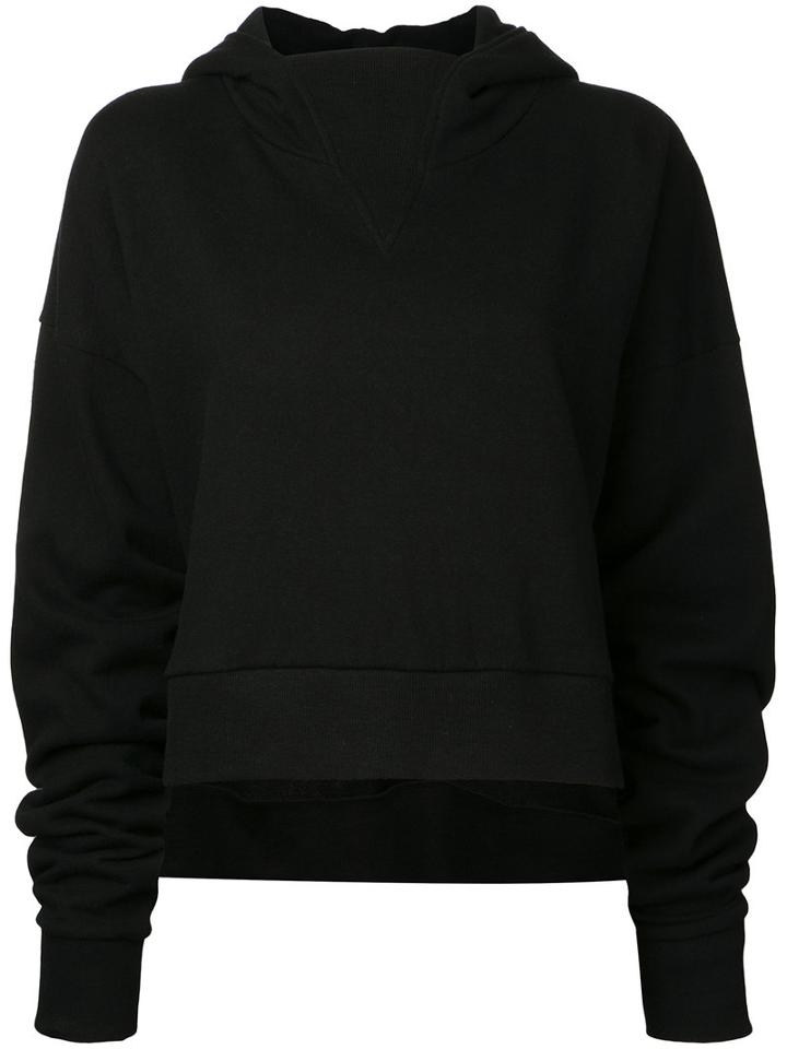Maison Mihara Yasuhiro - Cropped Hoodie - Women - Cotton - 36, Black, Cotton