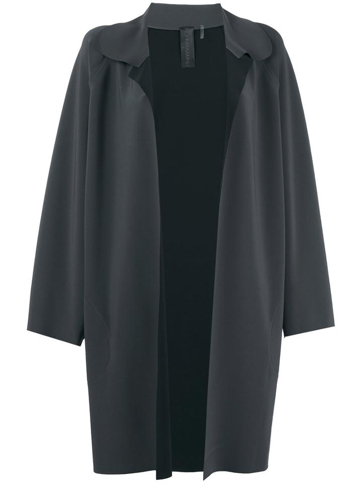 Norma Kamali - Pewter Coat - Women - Polyester/spandex/elastane - M, Women's, Grey, Polyester/spandex/elastane