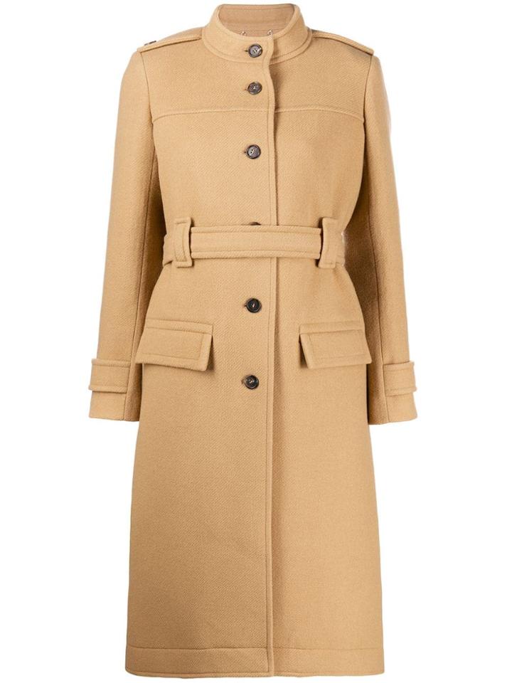 Chloé Belted Single-breasted Coat - Neutrals