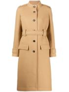 Chloé Belted Single-breasted Coat - Neutrals