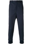 Neil Barrett Slim Fit Trousers With Elasticated Cuffs - Blue