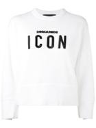 'icon' Embroidered Sweatshirt - Women - Cotton - M, White, Cotton, Dsquared2