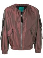 Paura Metallic Bomber Jacket - Brown