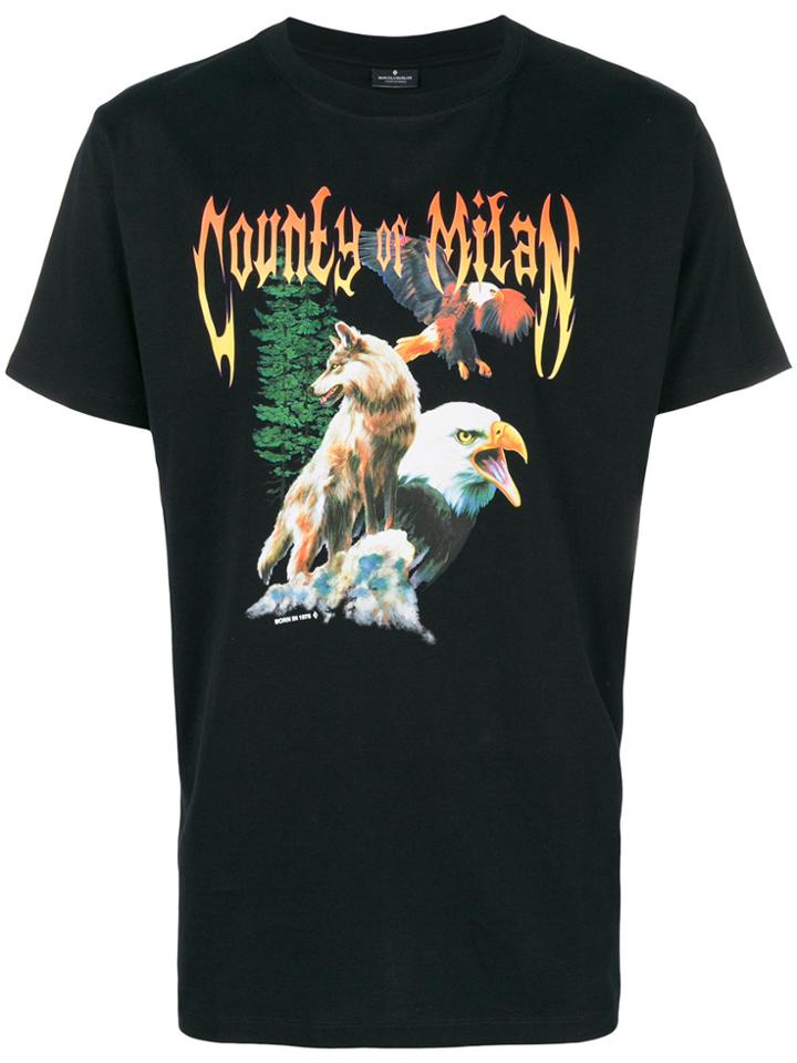 Marcelo Burlon County Of Milan Wolf Eagle T-shirt - Black