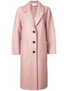 Harris Wharf London Classic Single Breasted Coat - Pink & Purple