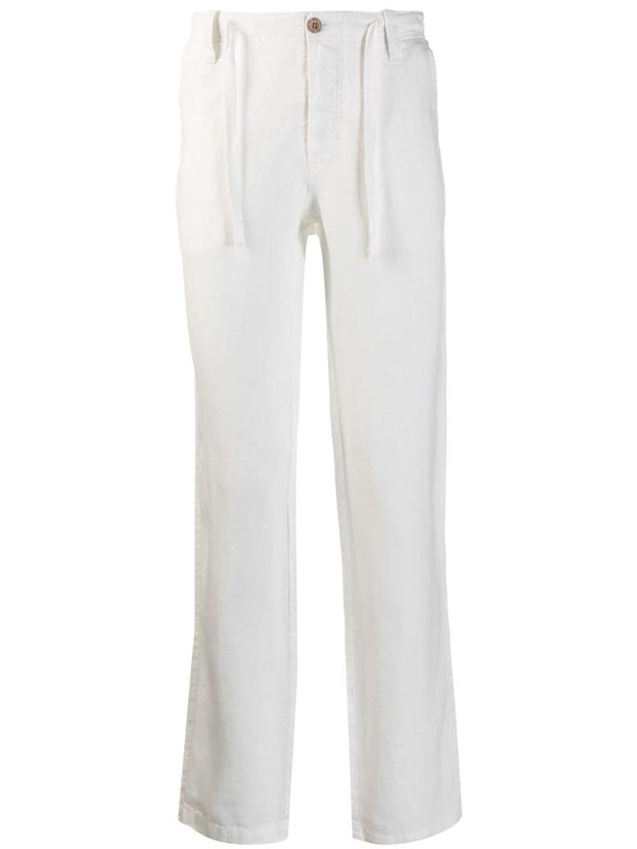 Mc2 Saint Barth Belted Straight Leg Trousers - White