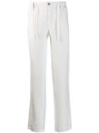 Mc2 Saint Barth Belted Straight Leg Trousers - White