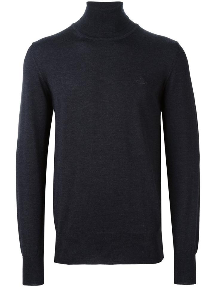 Vivienne Westwood Man Roll Neck Jumper, Men's, Size: Xl, Grey, Wool