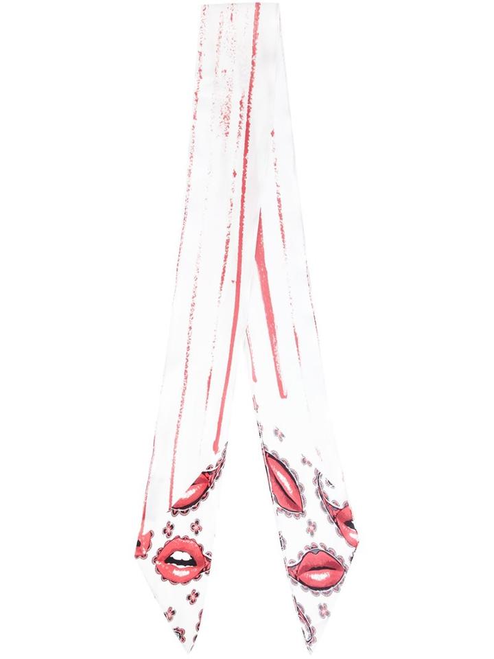 Rockins Lips And Paisley Print Scarf