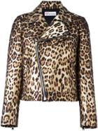 Red Valentino Leopard Print Biker Jacket - Brown