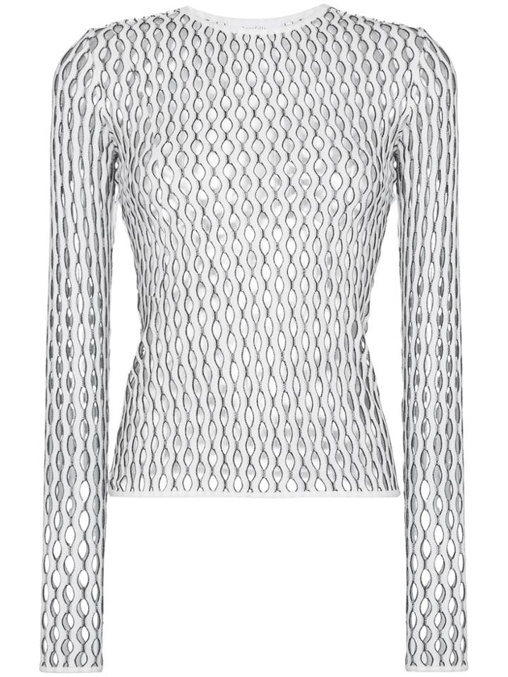 Beaufille Longsleeved Mesh Net Top - White